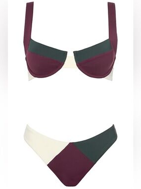 Vetchy Colorblock Bikini Set NWT XL